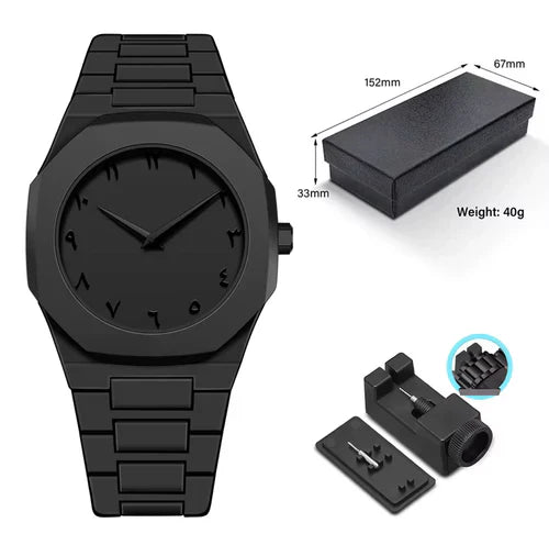 Santoni Black Arabic Watch – جمال في كل لحظة | Unique Edition for Men