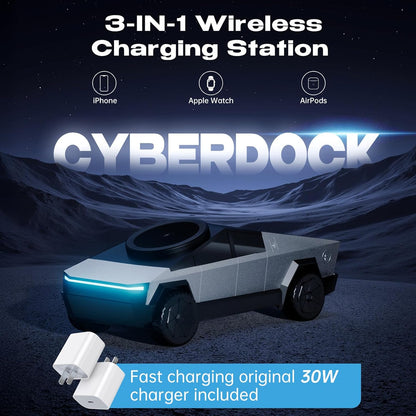 CyberDock 3-in-1 Wireless Charging Station