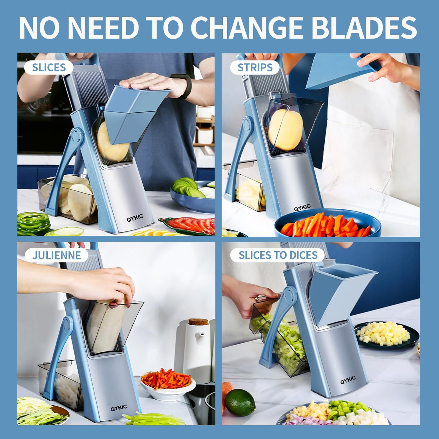 Upgraded Kitchen, Larger Food Port, Food Slicer, Potato Fryer, Adjustable